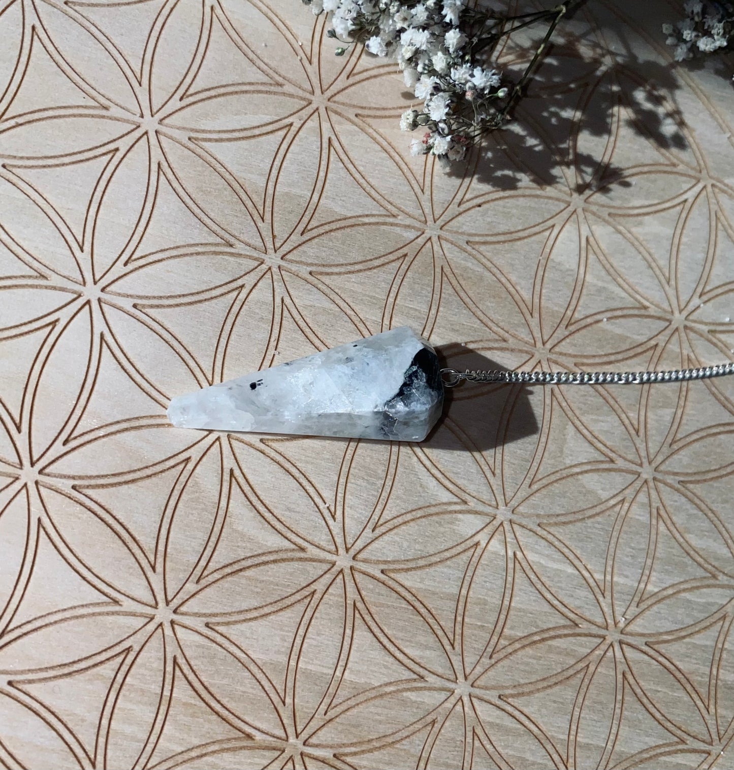 Rainbow Moonstone Pendulum