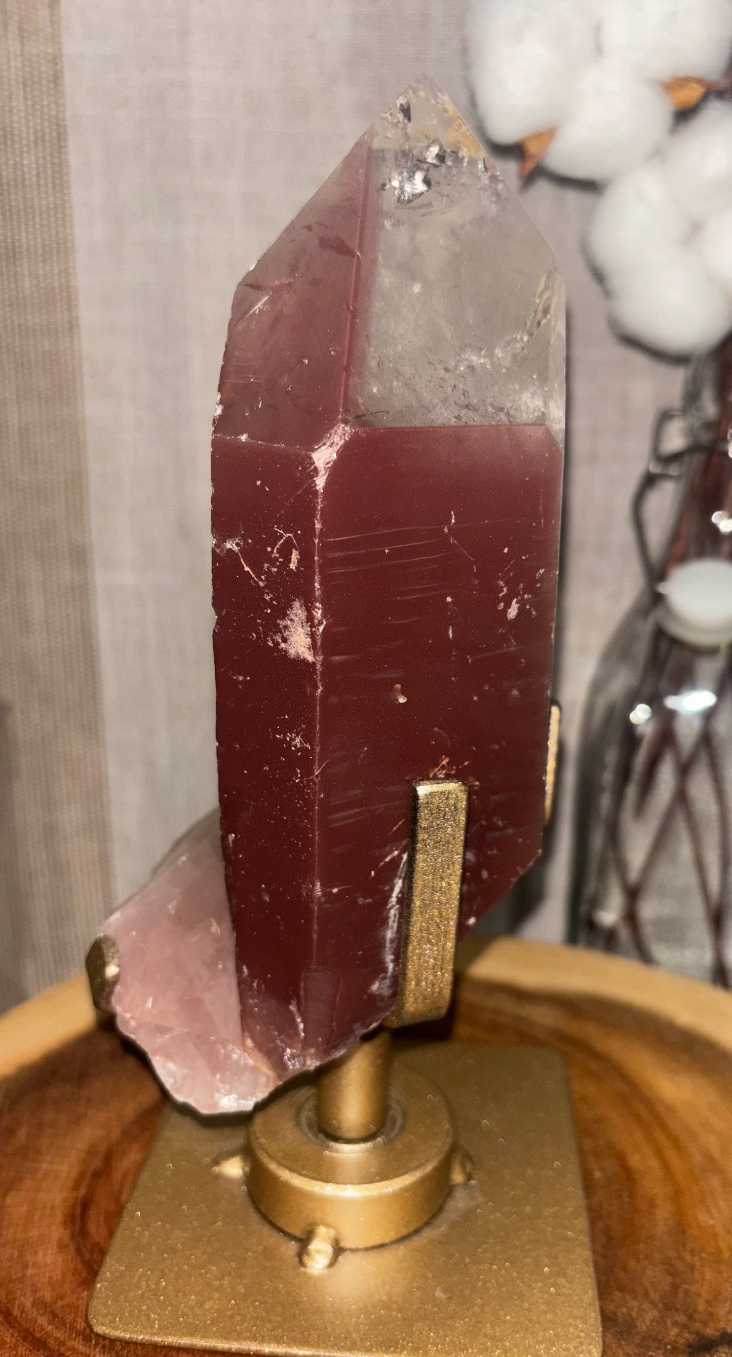 RARE Collector Pink Lithium Statement on Custom Rotary Stand