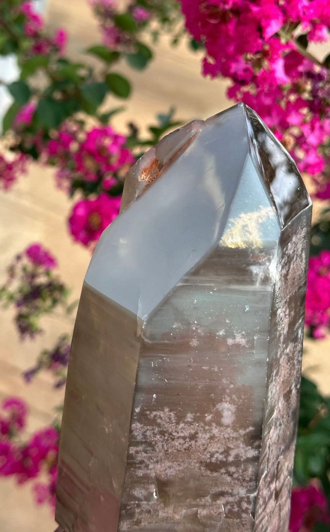 Collector Statement Smoky Lemurian with green and pink lithium