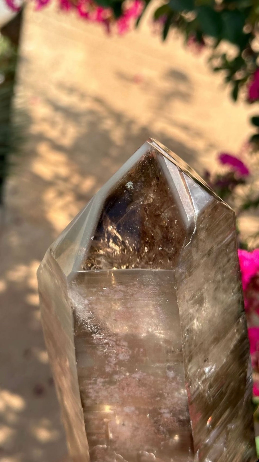 Collector Statement Smoky Lemurian with green and pink lithium