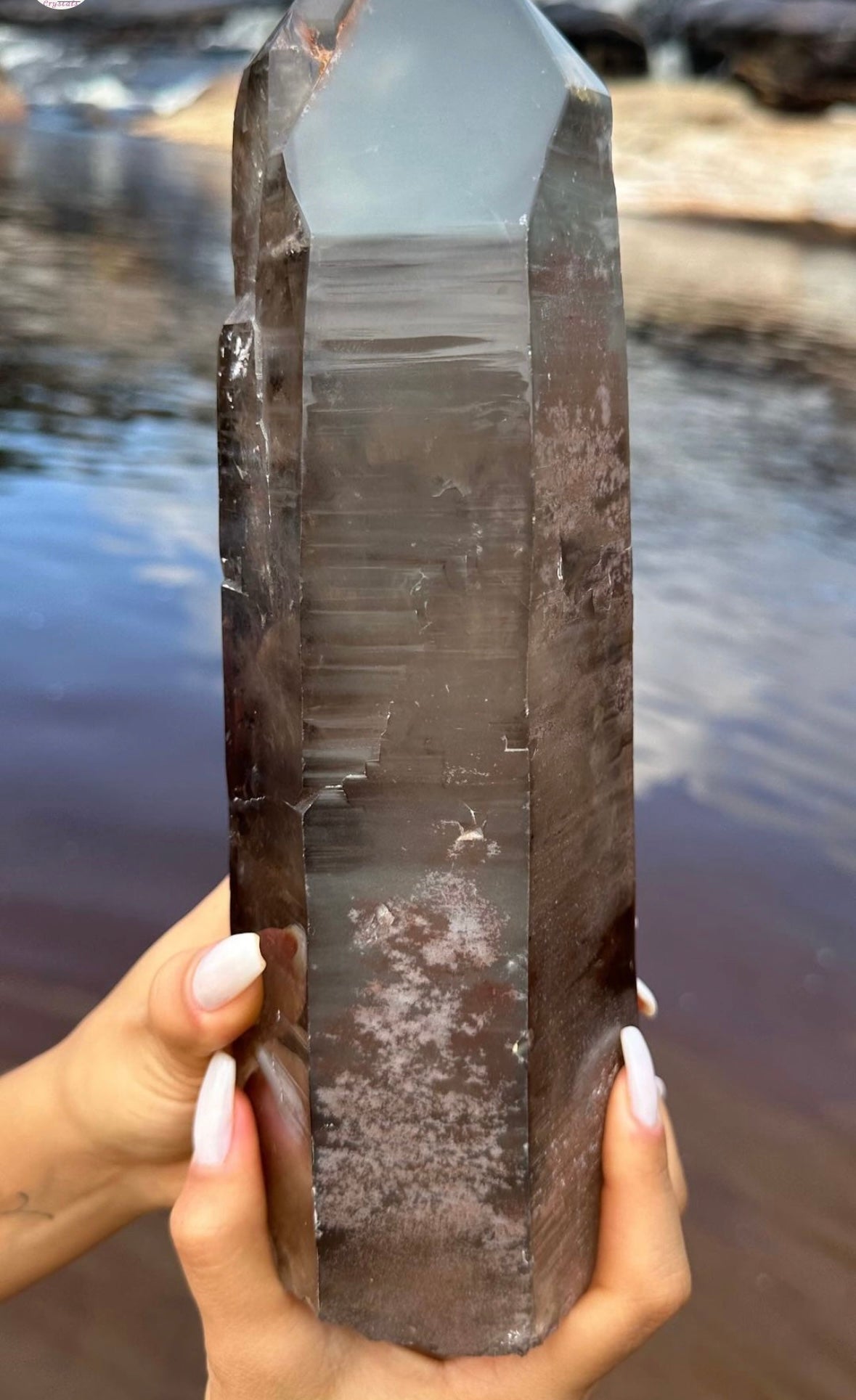 Collector Statement Smoky Lemurian with green and pink lithium